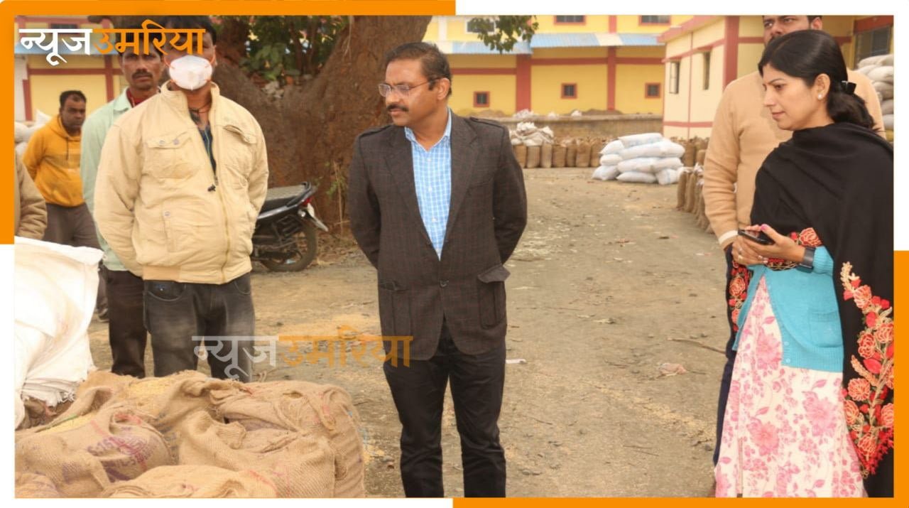 औचक निरिक्षण में बेसहनी कैंप पहुचें कलेक्टर दिए धान की क्वालिटी चेक करने के निर्देश