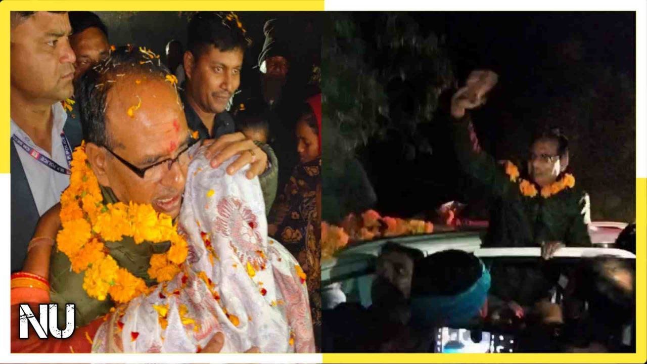 कड़कड़ाती ठंड में भी देर रात बाट जोहती रही लाड़ली बहने शिवराज के काफिले के पीछे दौड़ा युवक